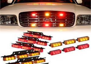 Firefighter Interior Light Bars Amazon Com Dt Motoa Amber Red 54x Led Security Service Vehicle Dash