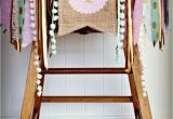 First Years Space Saving High Chair Mint Pink Gold Birthday High Chair Highchair Banner Lace Burlap