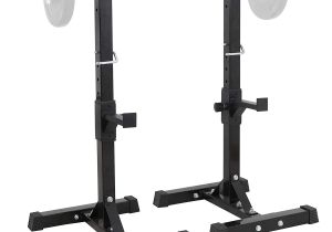 Fitness Gear Pro Olympic Bench Amazon Com F2c Pair Of Adjustable 41 66 Sturdy Steel Squat Rack