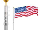 Flag Pole Lights solar Powered Amazon Com Voilamart 20ft Flagpole Telescopic 5 Sectional Fly 2