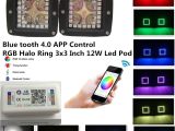 Flashing Lights when Phone Rings 12w 3×3 Inch Smart Phone Ios android Blue tooth Control Rgb Halo