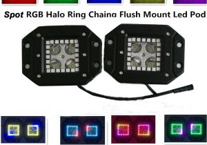 Flashing Lights when Phone Rings 16w Led Fog Light Spot 1600lm Rgb Halo Ring 12 solid Color Changing