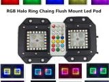 Flashing Lights when Phone Rings 2pcs 16w Flush Mount Led Pod with Rgb Halo Ring Color Changing 300
