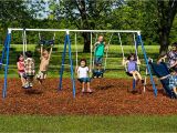 Flexible Flyer Backyard Swingin Fun Metal Swing Set Amazon Com Flexible Flyer Play Around Swing Set Trapeze Slide