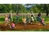 Flexible Flyer Backyard Swingin Fun Metal Swing Set Backyard Swingin Fun Metal Swing Set Vinyl Covered Swing Chains