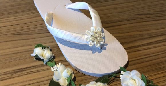 Flip Flop Decorating Ideas for Wedding Bridal Flip Flops Sandals Beach Wedding Boho Wedding Flower Flip