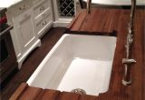 Floor and Decor Wood Countertops Maple Wood Plank Counter top Mixed White Fiberglass Apron Sink