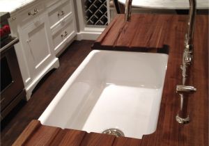 Floor and Decor Wood Countertops Maple Wood Plank Counter top Mixed White Fiberglass Apron Sink