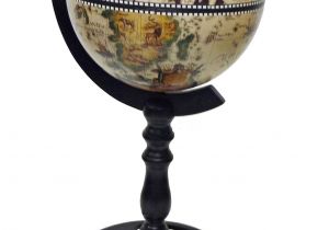 Floor Globe with Brass Stand Sicilia Italian Style Single Leg Floor Globe Bar Globe Bar Floor