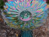 Flower Plates Garden Art Glass Bird Bath Glass Garden Art Yard Art Repurposed Recycled Up