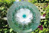 Flower Plates Garden Art Teal Garden Art Plate Glass Flower Yard Suncatcher Upcycled