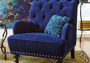 Flynn Navy Blue Accent Chair Blue Velvet Tufted Arm Chair Navy Royal Accent Steampunk