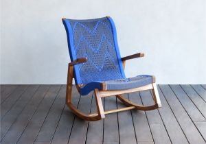 Fold Out Rocking Lawn Chair Mid Century Modern Rocking Chair Teak Handwoven Pattern Lounge