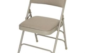 Folding Chairs Cloth Seat Classic Series Beige Fabric Padded Folding Chair Quad Hinged