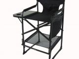 Folding Tall Directors Chair with Side Table Professional Makeup Artist Chair by Cantoni Designed for Makeup