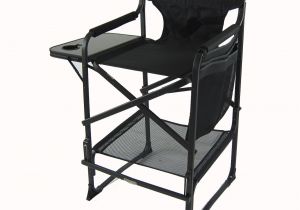 Folding Tall Directors Chair with Side Table Professional Makeup Artist Chair by Cantoni Designed for Makeup