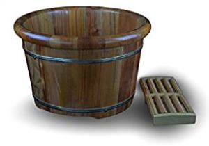 Foot Bathtub Wood Amazon 16" solid Tsubaki Wood Foot Basin Tub Bucket