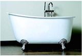 Foot soak Bathtub 58" Deep soaking Tub Swedish Design with Polished Chrome