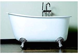 Foot soak Bathtub 58" Deep soaking Tub Swedish Design with Polished Chrome