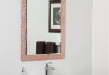Frameless Mirror Clips Decorative Copper Brown Leaf Modern Bathroom Mirror Modern Bathroom Mirrors