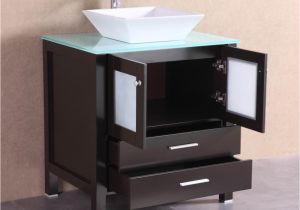 Freestanding Bathroom Vanity with Vessel Sink Damien 30 Inch Modern Espresso Bathroom Vanity W Glass