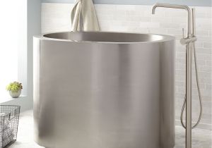 Freestanding Bathtub 48 48" Raksha Stainless Steel Japanese soaking Tub Bathroom