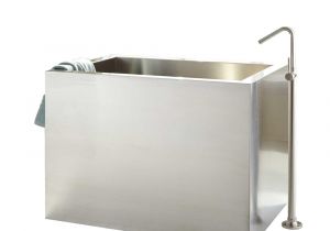 Freestanding Bathtub 48 Naiture 48" Freestanding Brushed Stainless Steel soaking