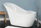 Freestanding Bathtub 54 60" Medlin Acrylic Slipper Tub No Faucet Holes In 2019