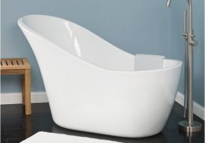 Freestanding Bathtub 54 60" Medlin Acrylic Slipper Tub No Faucet Holes In 2019