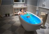 Freestanding Bathtub Air Jets Aquatica Karolina™ Relax solid Surface Air Massage Bathtub