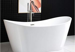 Freestanding Bathtub American Standard Woodbridge 67 Acrylic Freestanding Bathtub Contemporary soaking Tub with Brushed Nickel Overflow and Drain Bta1515 B White B 0010
