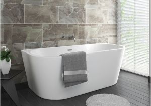 Freestanding Bathtub Back to Wall Apollo 1500 X 750mm Small Back to Wall Modern Curved Bath