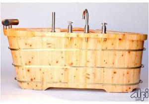 Freestanding Bathtub Brands Alfi Brand Ab1136 61" Free Standing Cedar Wood Bath Tub