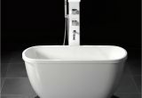 Freestanding Bathtub Clawfoot Tub 55" Small Acrylic Modern Free Standing Bathtub & Faucet