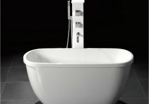 Freestanding Bathtub Clawfoot Tub 55" Small Acrylic Modern Free Standing Bathtub & Faucet