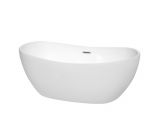 Freestanding Bathtub Drain Kit 60" Freestanding Bathtub In White with Drain and Overflow Trim