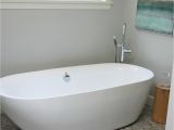 Freestanding Bathtub Enamel Bathroom with Freestanding Tub On Pebble Tile Floor and