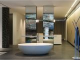 Freestanding Bathtub Ensuite Contemporary Ensuite Bathroom with Cutting Edge Design In