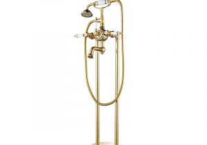 Freestanding Bathtub Faucet Gold Aliexpress Buy Luxury Modern Freestanding Dual Cross