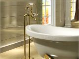 Freestanding Bathtub Faucet Gold Luxury Golden Vintage Handle Freestanding Bahttub Faucet