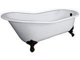 Freestanding Bathtub Faucet Oil Rubbed Bronze 61" Cast Iron Slipper Clawfoot Freestanding Tub with No