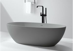 Freestanding Bathtub Grey Concrete Grey Modern Stone Bath Tub and solid Surface