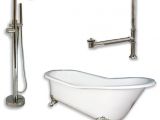 Freestanding Bathtub Packages Cast Iron Slipper Tub 67" Freestanding Tub Filler Shower
