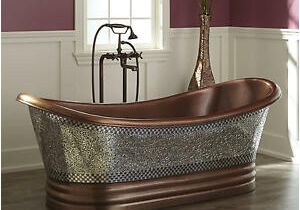 Freestanding Bathtub Pros and Cons Signature Hardware 68" Constantine Mosaic Copper Double