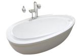 Freestanding Bathtub Reversible Drain Capricia 71" X 38 75" Oval Freestanding soaking Bathtub