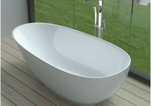 Freestanding Bathtub Under 60 Inches Free Standing solid Surface Stone Modern soaking Bathtub