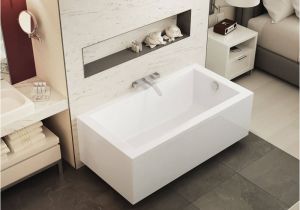 Freestanding Bathtub with Armrests Modulr 6032 Wall Mounted without Armrests