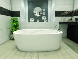 Freestanding Bathtub with Deck Mount Faucet Aurora J74 71" X 36" X 24" Freestanding Acrylic Tub