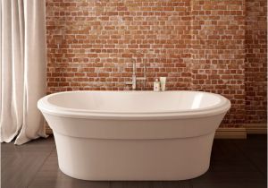 Freestanding Bathtub with Faucet Deck Acryline Inc Freestanding Baths Ovani Ovani