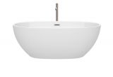 Freestanding Bathtub with Faucet Included 63" Juno Freestanding Bathtub In White with Floor Mounted